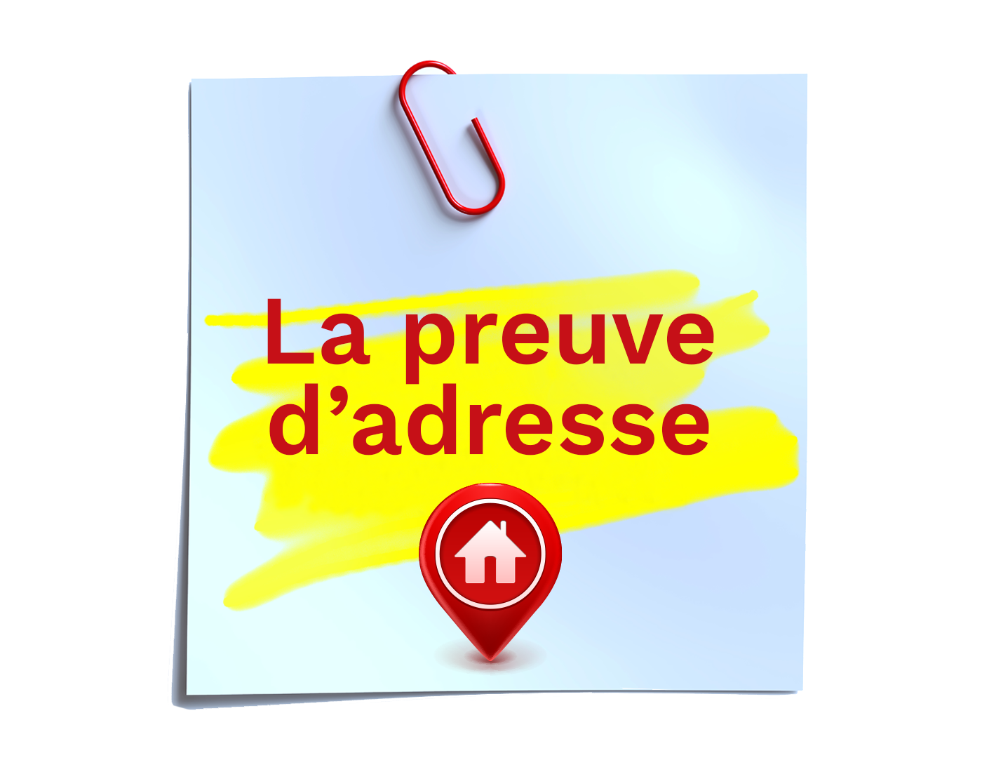 Post it avec le texte "La preuve d'adresse" indiquant un article concernant ce document obligatoire pour l'ouverture de compte à Capital Bank